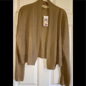 NWT Michael Kors gold/tan short cardigan.
